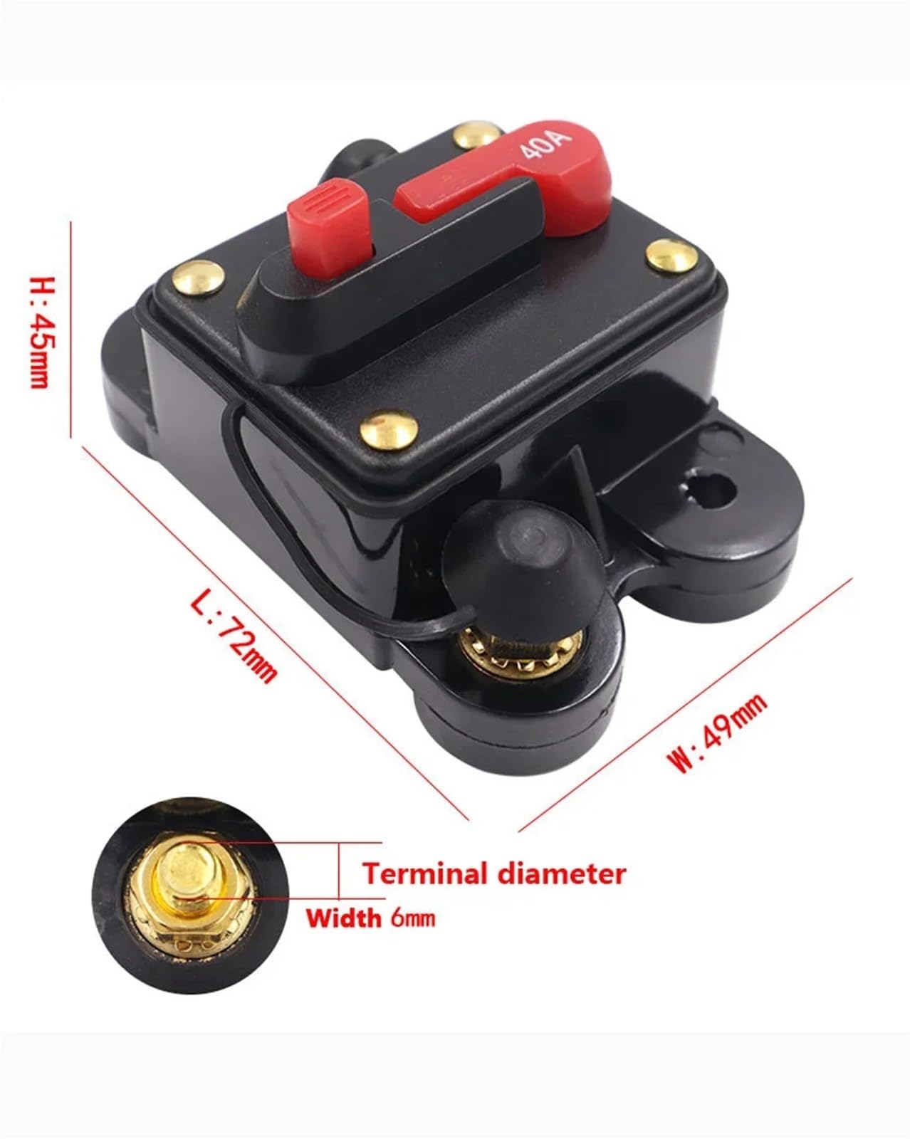 Wyłącznik automatyczny 12V 24 48 V DC 20A 30A 50A 60A 80A 100A 150A 200A 250A 300A Bezpiecznik resetowalny audio do samochodów ciężarowych Ochrona napięcia(250A)
