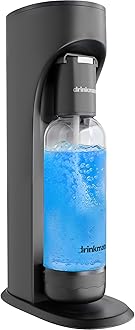 OmniFizz Sparkling Water Maker & Soda Streaming Machine | Carbonates Any Drink | BPA-Free Bottle | No Batteries or Electricity Required | CO2 Not Included (Matte Black)