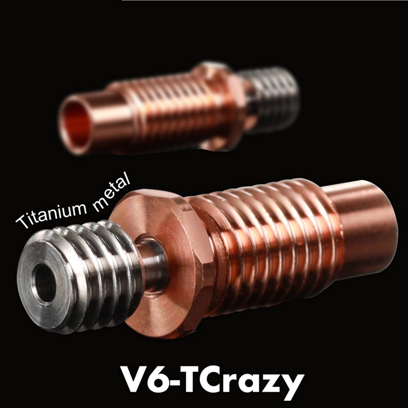 Druckerteile 2021 Mellow All-Metal NF V6-TCrazy Heat Break Titan & Kupfer 3D-Drucker Düsenhals für 1,75 mm E3D V6 HOTEND Heizblock-Reparaturteile (Größe : 3 Stück) (Size : 5Pcs)