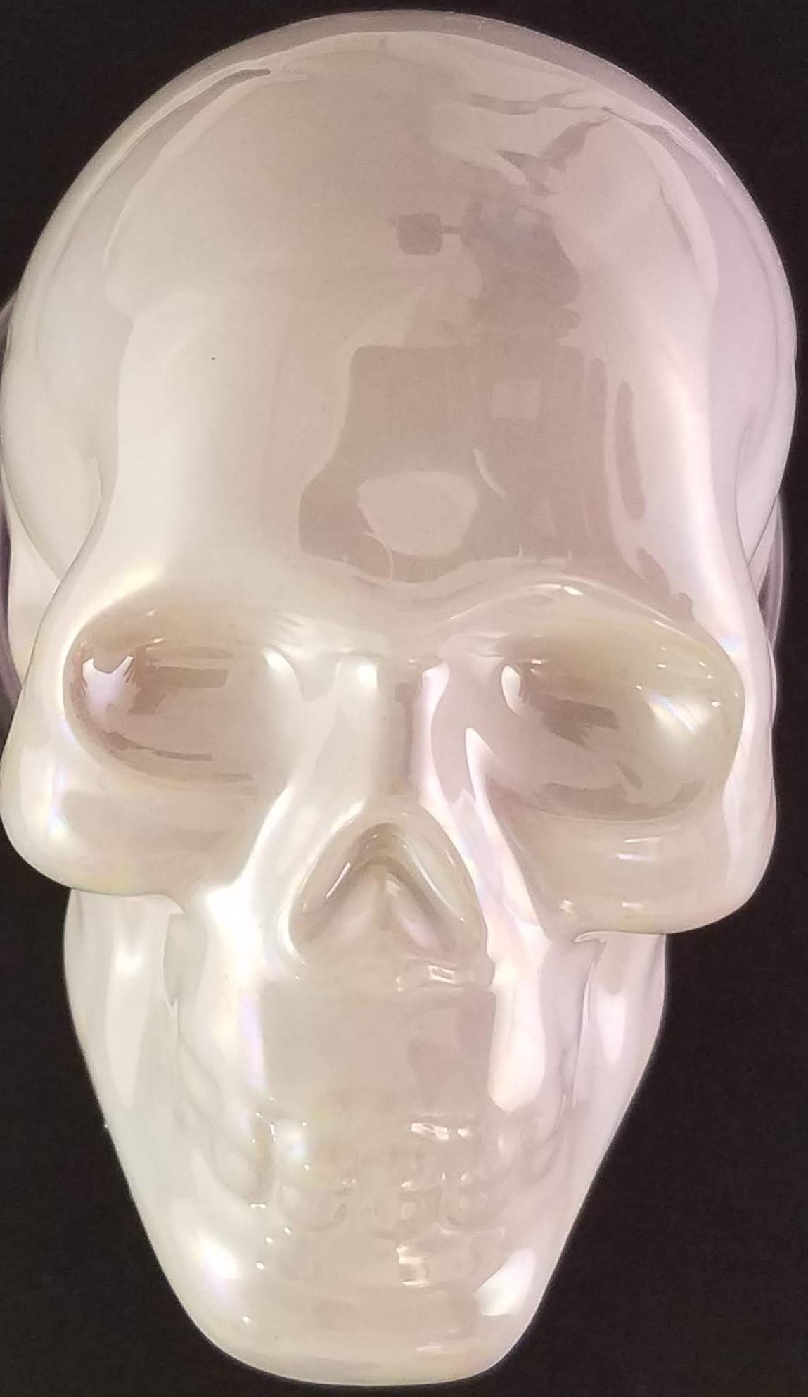 Halloween Pearlized Decorative Harvest Ceramic Skulls Decor, Select: Color (White)