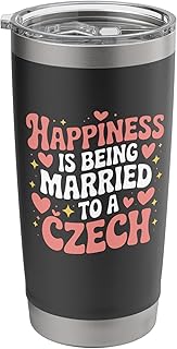 Happiness Is Being Married To A Czech, Czechoslovakia Wife Stainless Steel Insulated Tumbler