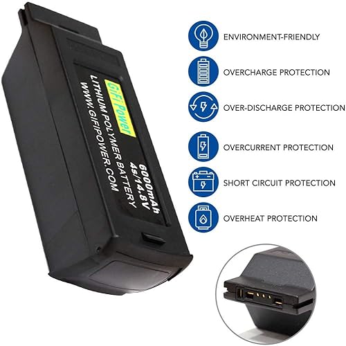 Miniatura 3 de Beacon Pet 6000mah 4S 14.8V batería LiPO de alta potencia compatible con YUNEEC Typhoon H Drone (1 paquete)