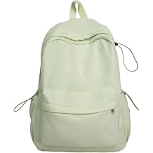 Cute Aesthetic Backpack Y2K Simple Modern Solid Color Kawaii Backpacks Green, Large