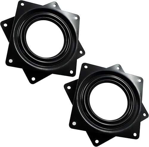 Miniatura 5 de Juego de 4 piezas de 4 pulgadas para tocadiscos cuadrados Lazy Susan, resistente, con rodamiento de bolas de acero, bandeja giratoria para mesa de