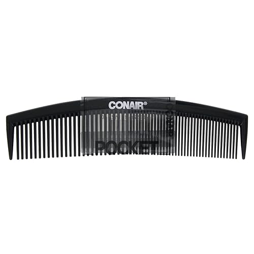Miniatura 2 de Conair - Peine de pelo para hombre con bolsillo de 5 pulgadas, negro, ideal para todo tipo de cabello, dientes finos para cabello fino a mediano, 6
