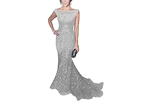 Enchanting Mermaid Dress: Shimmering Sequins Adorn a Formal Evening Masterpiece