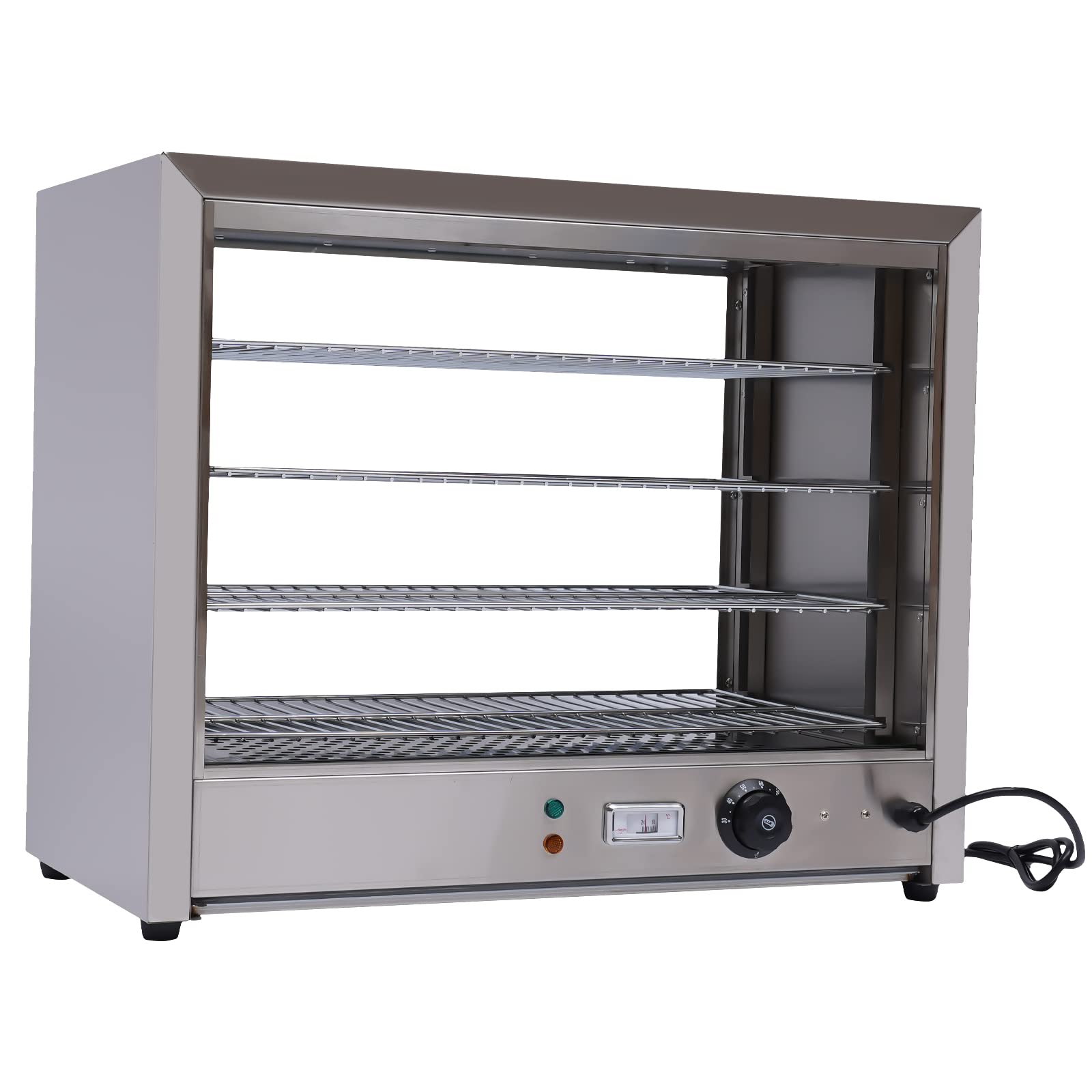 Vitrina de 4 pisos para mantener el calor, mostrador caliente, vitrina térmica, 30-85 °C, 220 V, con pinzas, vidrio comercial, caliente, pizza, restaurante, comedores