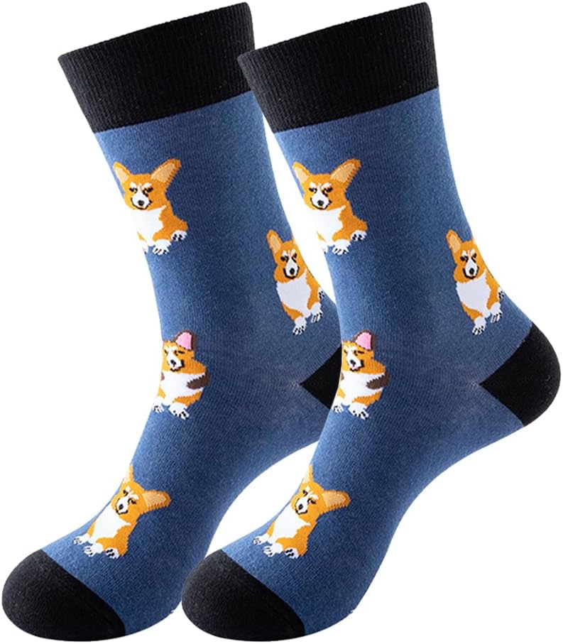 DRASEX Men's Colorful Dress Socks Novelty Funny Fancy Funky Pattern Combed Cotton Casual Crazy Crew Socks - Image 8