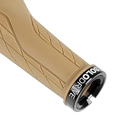 SOLODRIVE Ergonomic Design Mountain Bike Grips, Comfortable Bicycle Handlebar Grips, Single Lock-on and Non-Slip MTB Handle, Fit MTB, E-Bike, Hybrid, Scooter (Sand Storm)