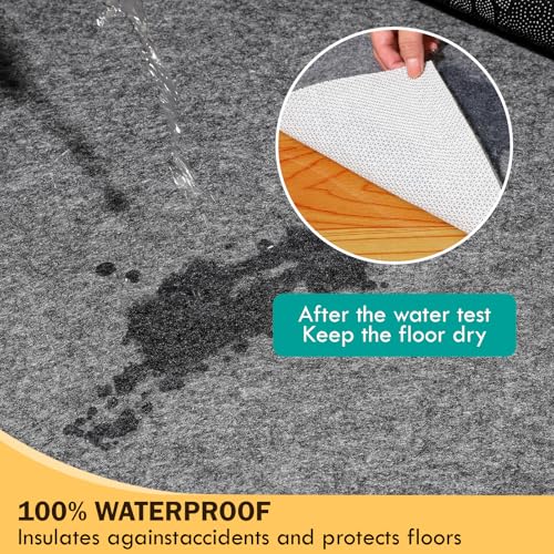 Waterproof Rug Pad, Thick 8x10 ft Under Area Rug Carpet Pad, Non Slip Felt Rug Pads for Hardwood Floors, Keep Carpets in Place Soft and Prevent Rug from Wrinkling or Buckling - Image 4