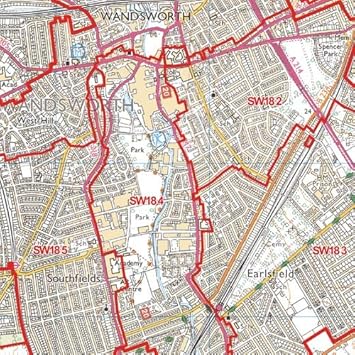 Sw London Postcode Map Amazon.com : South West London - Sw - Postcode Wall Map - 47" X 33.25"  Paper : Office Products
