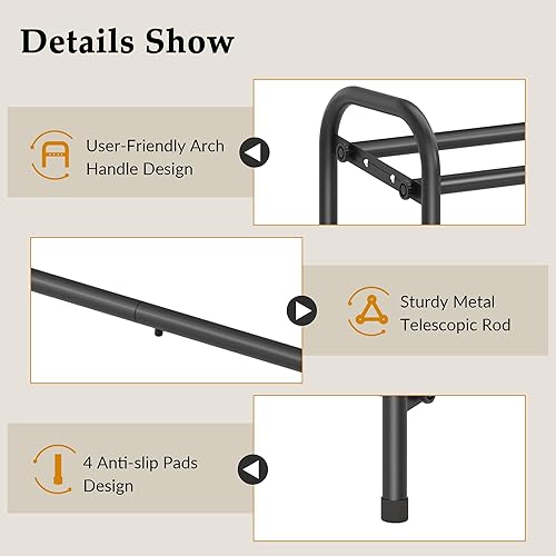 Miniatura 8 de Zapatero de 4 niveles para armario, organizador de zapatos, estante de metal de 28 pulgadas que se puede ampliar a 42 pulgadas, para dormitorio,