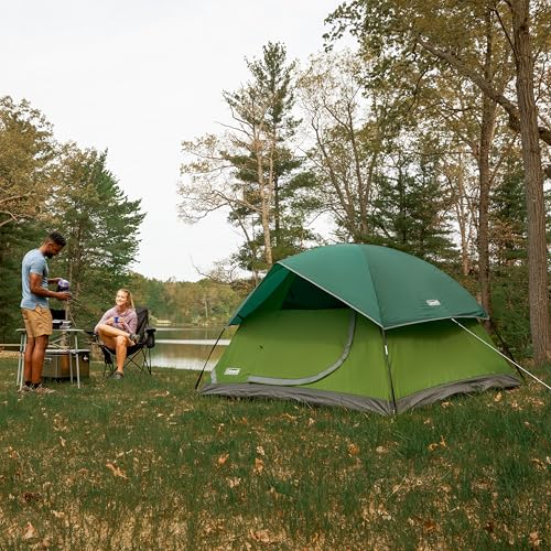 Image of Coleman Sundome Camping Tent with Rainfly, 2 /3 /4 /6 Person Tent Sets Up in 10 Mins, Weatherproof Shelter for Camping, Festivals, Backyard, Sleepovers, & More