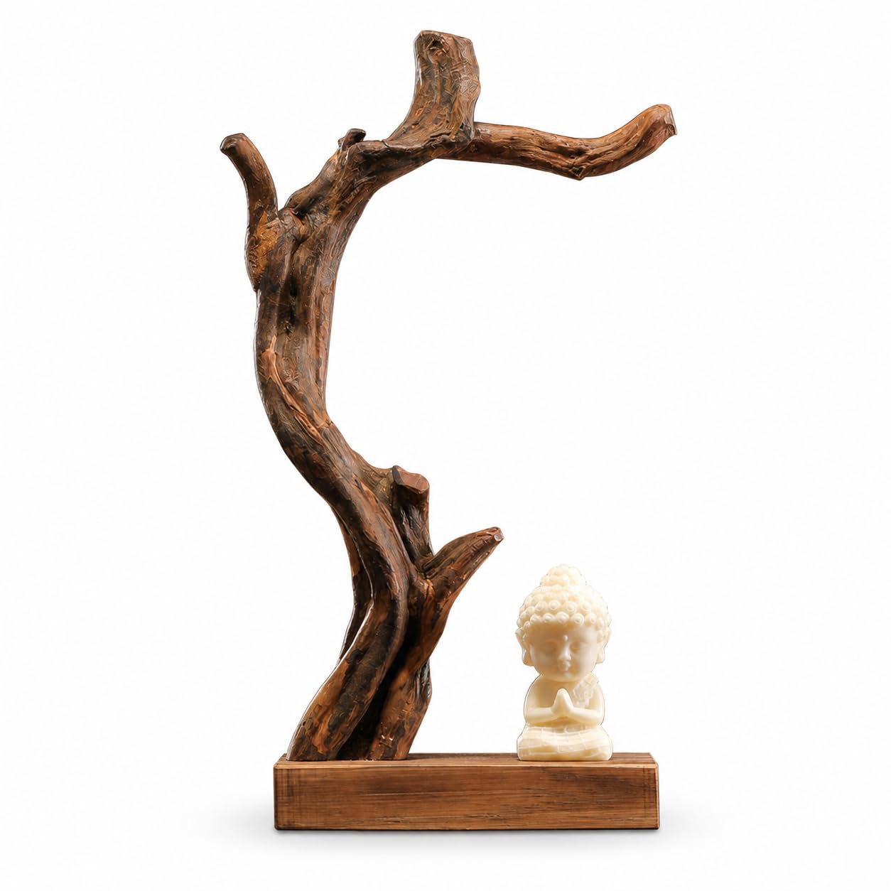 Organizador De Joyas Con Adorno Decorativo Oriental,Estilo retro chino con figura de 'Buda rezando'