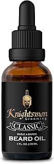 Men's Classic Beard Oil by Knightsmen Grooming - Made in Canada featuring Coconut Oil, Argan Oil, Jojoba Oil, Castor Oil, Grapeseed Oil + Vitamin E.