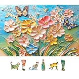 500 Pieces Puzzles for Adults, Flower Jigsaw Puzzle for Adults Spring Colorful Butterfly Puzzle Art Decoration with Letters on Back for Gifts Adults and Teens Family Challenging Game (23' x 15')