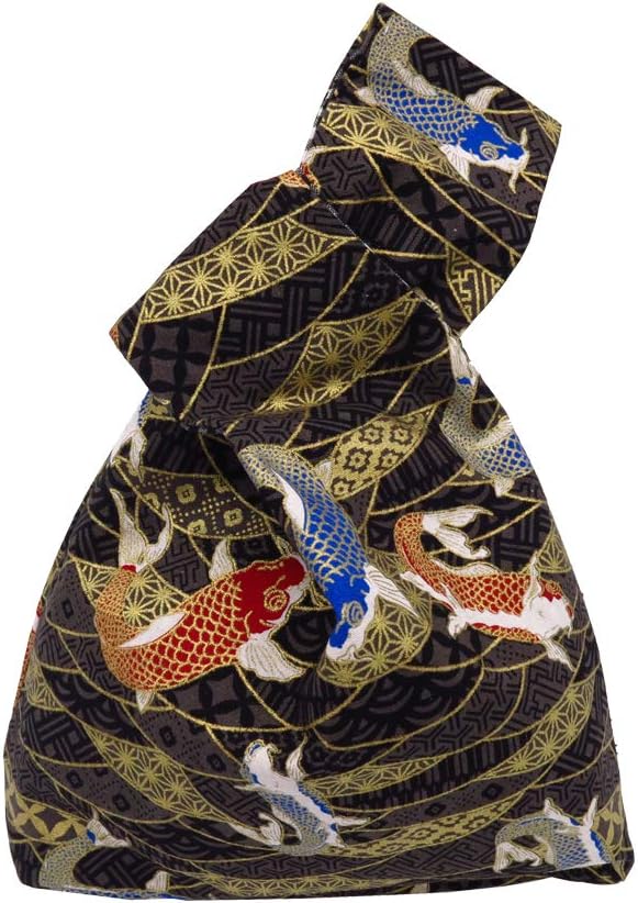 BAR AUTOTECH Stylish Cotton Japanese Pattern Wrist Bag Sleeve Knot Pouch Portable Canvas Tote Purse for Female, Women | Stylish, Cotton, Japanese Pattern, Sleeve, Knot Pouch, Portable