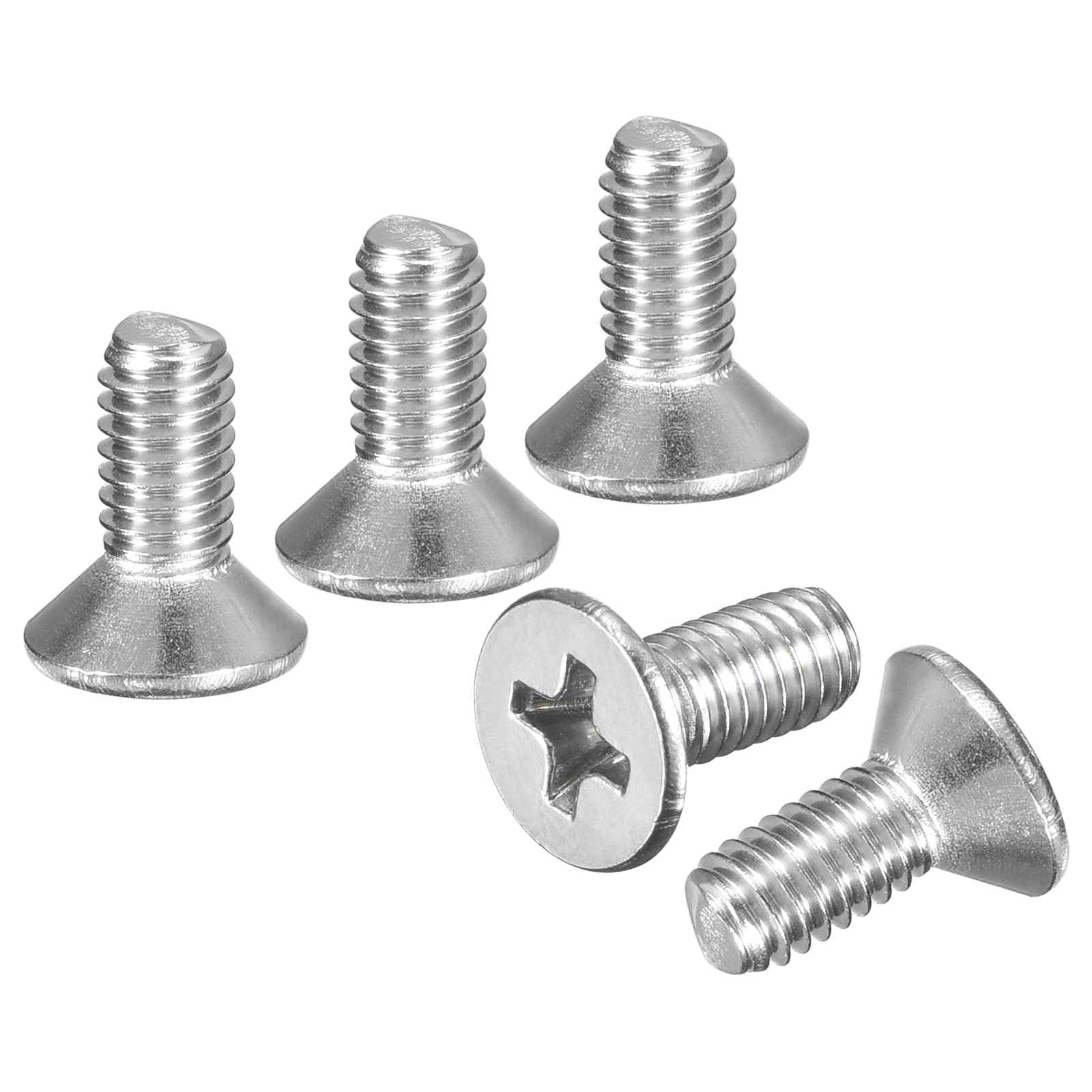 DTGN M4-0.7x10 Flat Head Countersunk Machine Screws - 50pcs - Good for Furniture and Machinery - 304 Stainless Steel Phillips Machine Screws Bolts - Silver — image 1