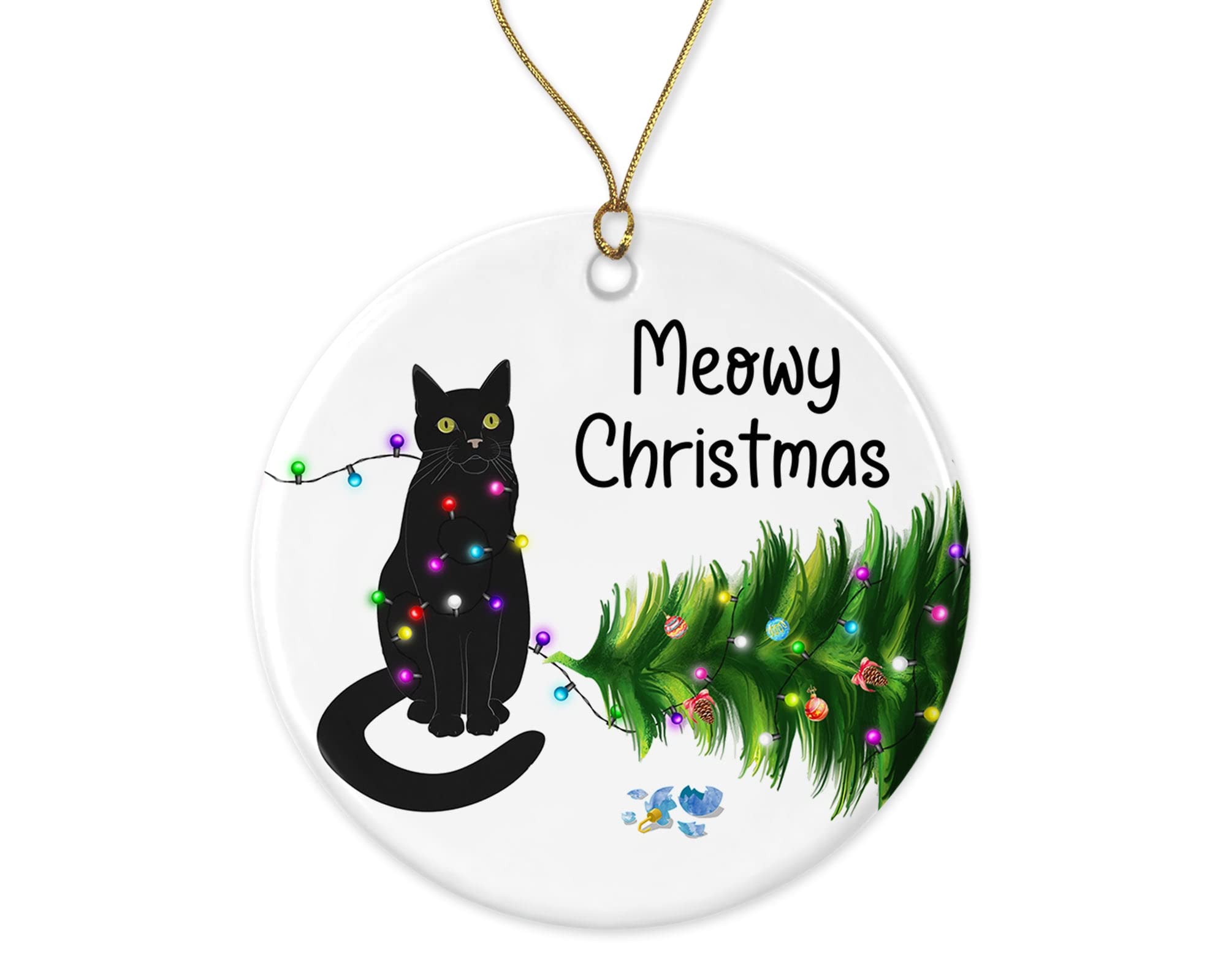 Katzen Ornament Personalisiertes Weihnachten - Schwarze Katze Aus Polyresin  Für Christbaum Weihnachtsgeschenk Katzenliebhaber, image size:2000x1600