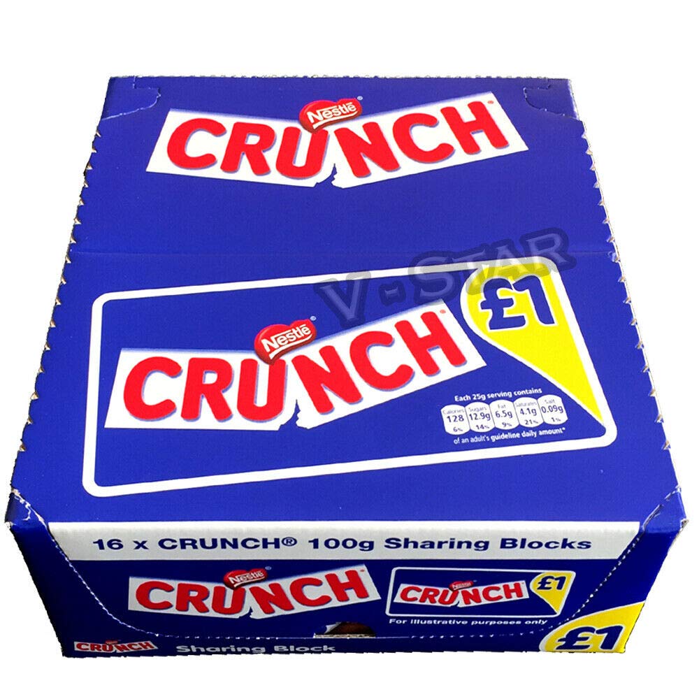 Nestle CRUNCH Cioccolato al latte 16 x 100g Sharing Blocks BAR Original