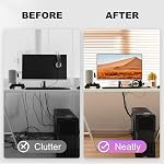 219pcs Cable Management Kit 4 Wire Organizer Sleeve, 20 Cable Holder, 40 Cord Clips and 30+5 Roll Multi-Color Self Adhesive Cable Organizer Straps and 100 Fastening Cable Ties for TV Office Home