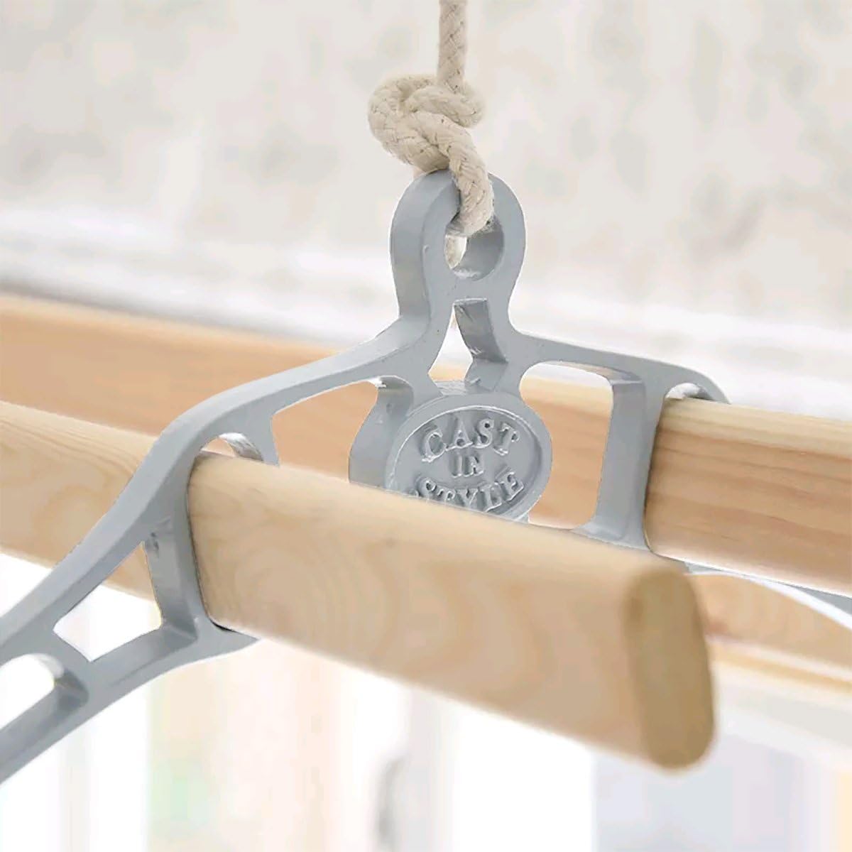 Premium British Cast Iron Ceiling Airer Victorian 6-Slat Bracket Heritage Collection Stone Grey 4ft Slats