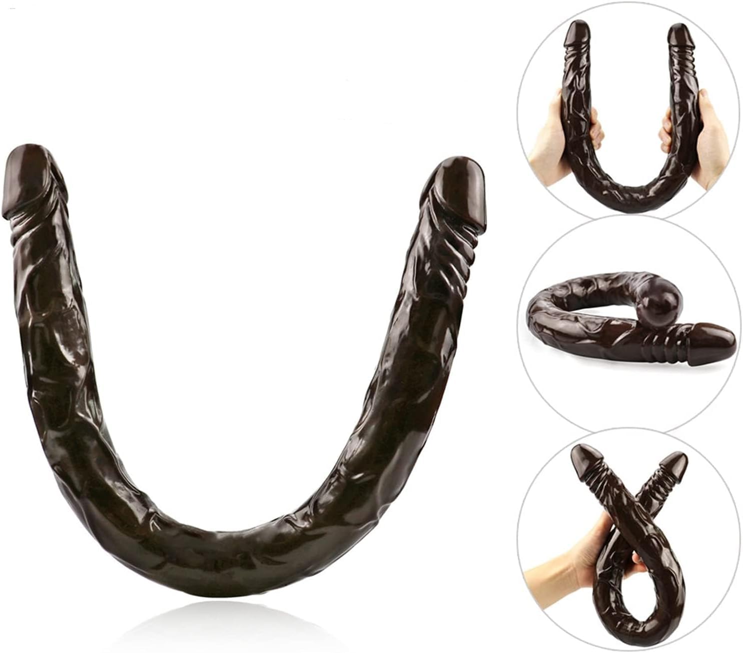 Doppio dildo XXL da 55 cm con struttura realistica di testa e vene – stimolazione anale e vaginale profonda – ideale per donne e coppie lesbiche – toy extra large per doppio piacere