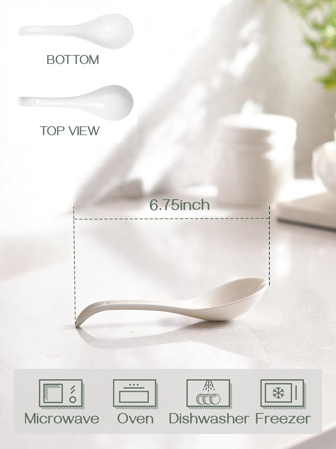 DOWAN Ceramic Set of Soup Bowel and Soup Spoon