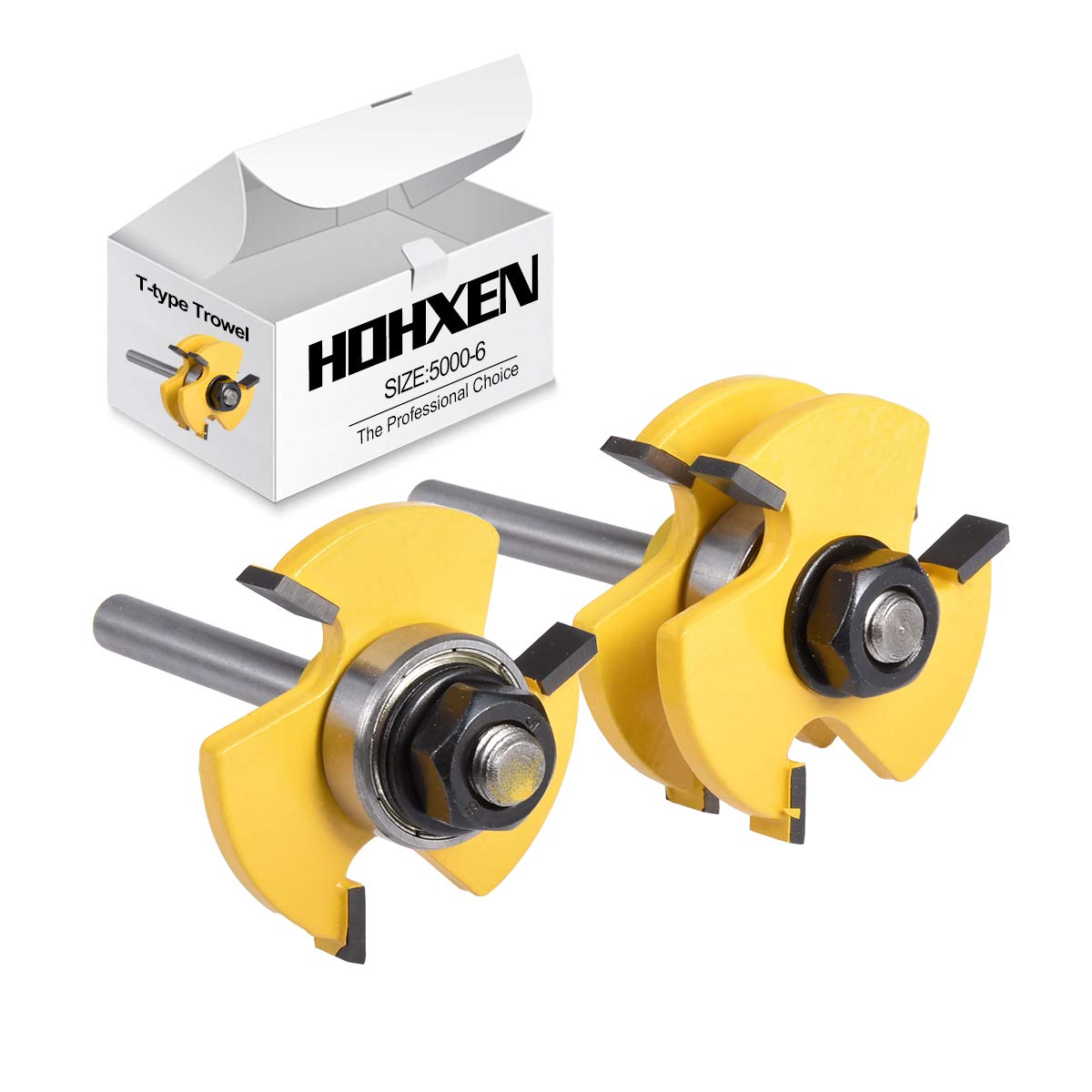 HOHXEN 2pcs/ Set Tongue Groove Router Bit Set 1/2
