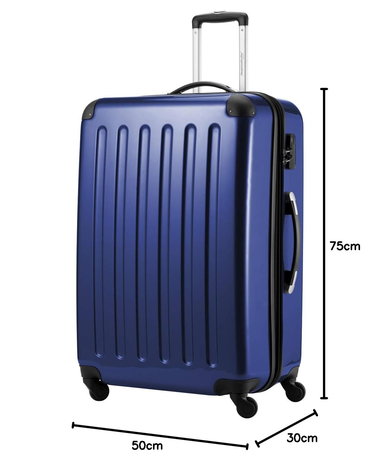 Hauptstadtkoffer Alex Valise Rigide Extensible 75 cm (119 L) avec Serrure à Combinaison, Trolley de Voyage Robuste à 4 Doubles Roues, Bleu foncé