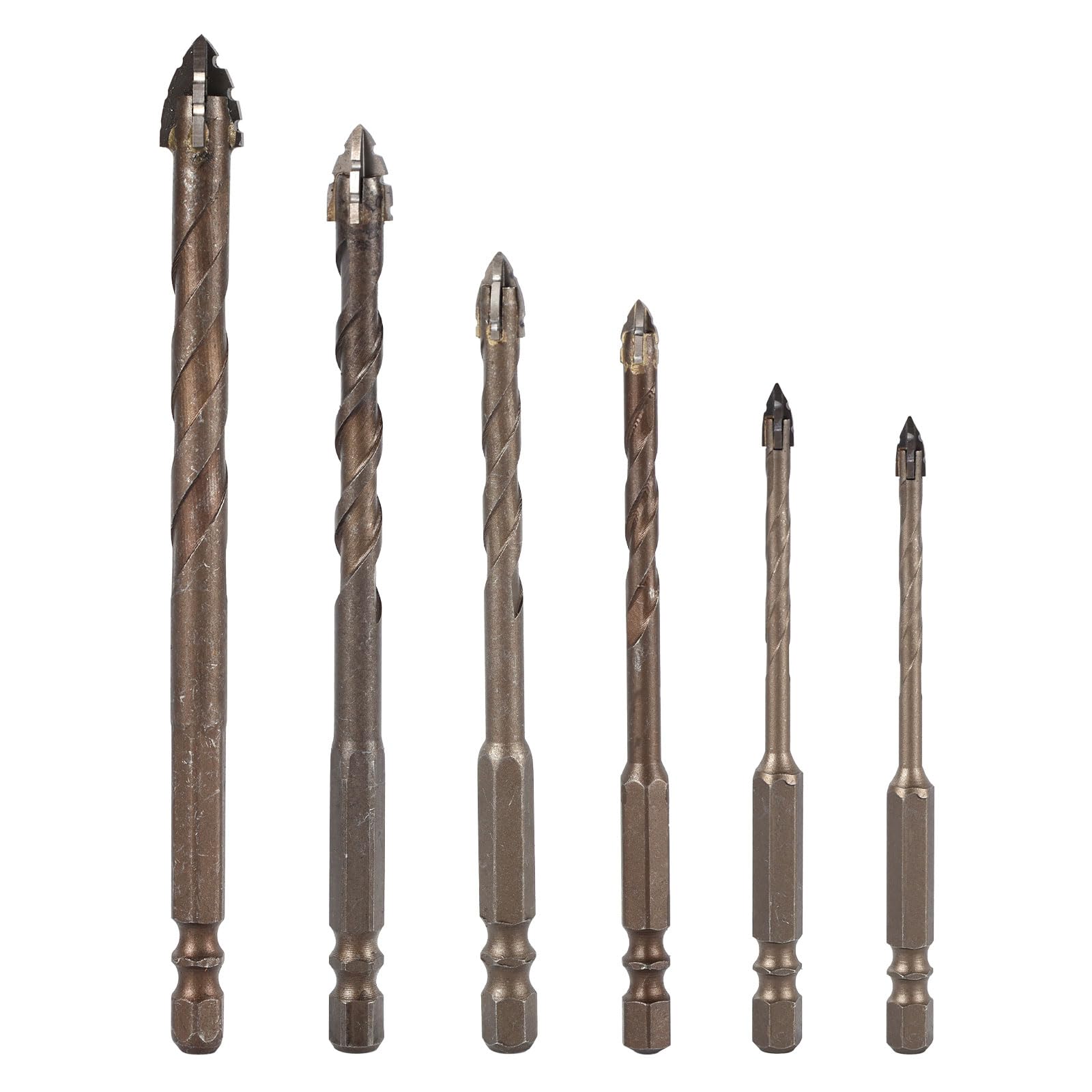 Woyuosn High-strength Eccentric Twist Drill Bit New Four-Flute Sawtooth Eccentric Drill Bit, Cozy Hoome Efficient Drill Bits 6mm/8mm/10mm/12mm Serrated Drill Bit Set