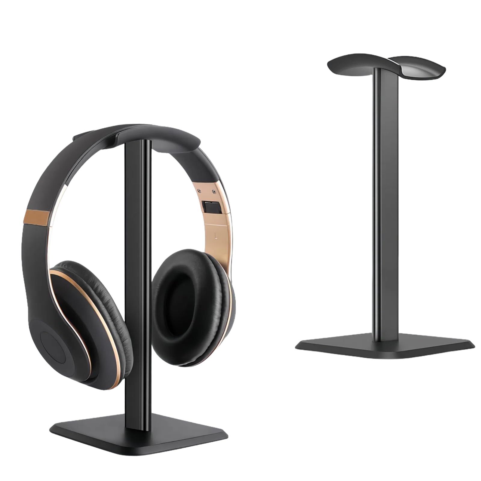 Kiuiom Abnehmbare Kopfhörer Ständer,Kopfhörerhalter,Kopfhörer Halterung Schreibtisch,Headset Ständer,Gaming-Headset-Halter mit TPU Rutschfestem Silikon für Alle Kopfhörergrößen (Schwarz)
