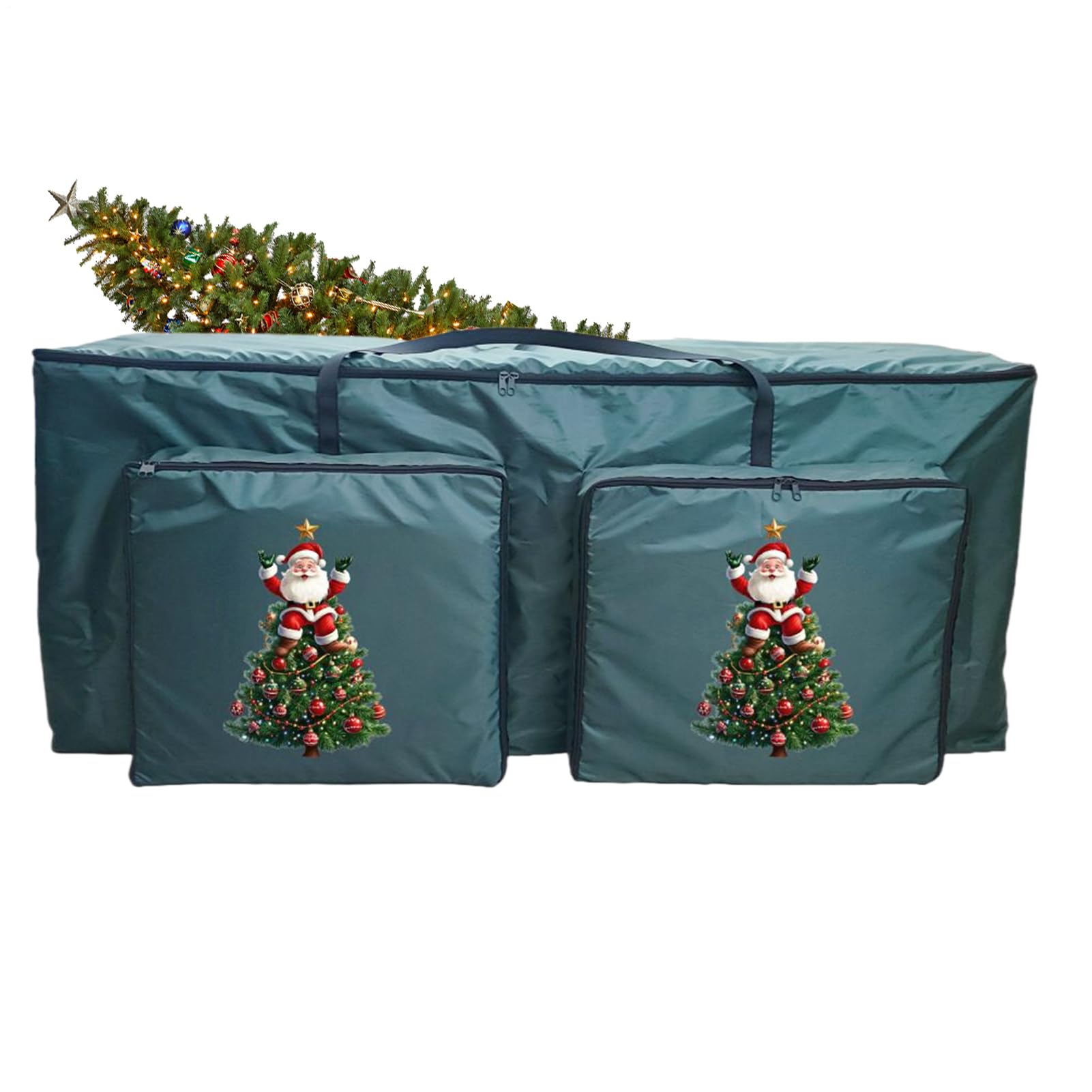 Rangement couronnes de Noël grand bac utilitaire gain de place boîte zippée guirlandes placard