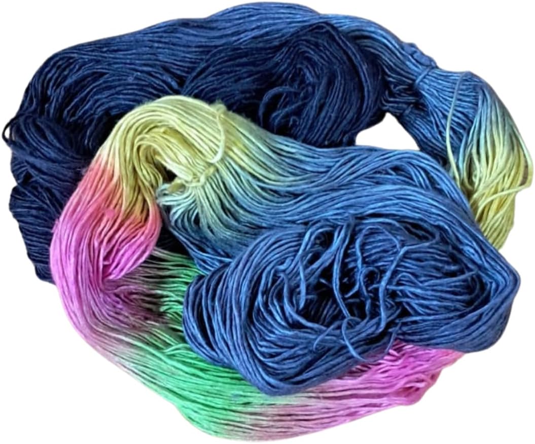 Knitsilk 100% Recycled and Hand-Dyed Silk Roving Worsted Yarn, Luxurious & Soft Silk Roving | Ideal for Knitting, Crocheting, Crafting | Smooth Texture & Fabulous Color.(100 gm-225 Yards,Nairobi)