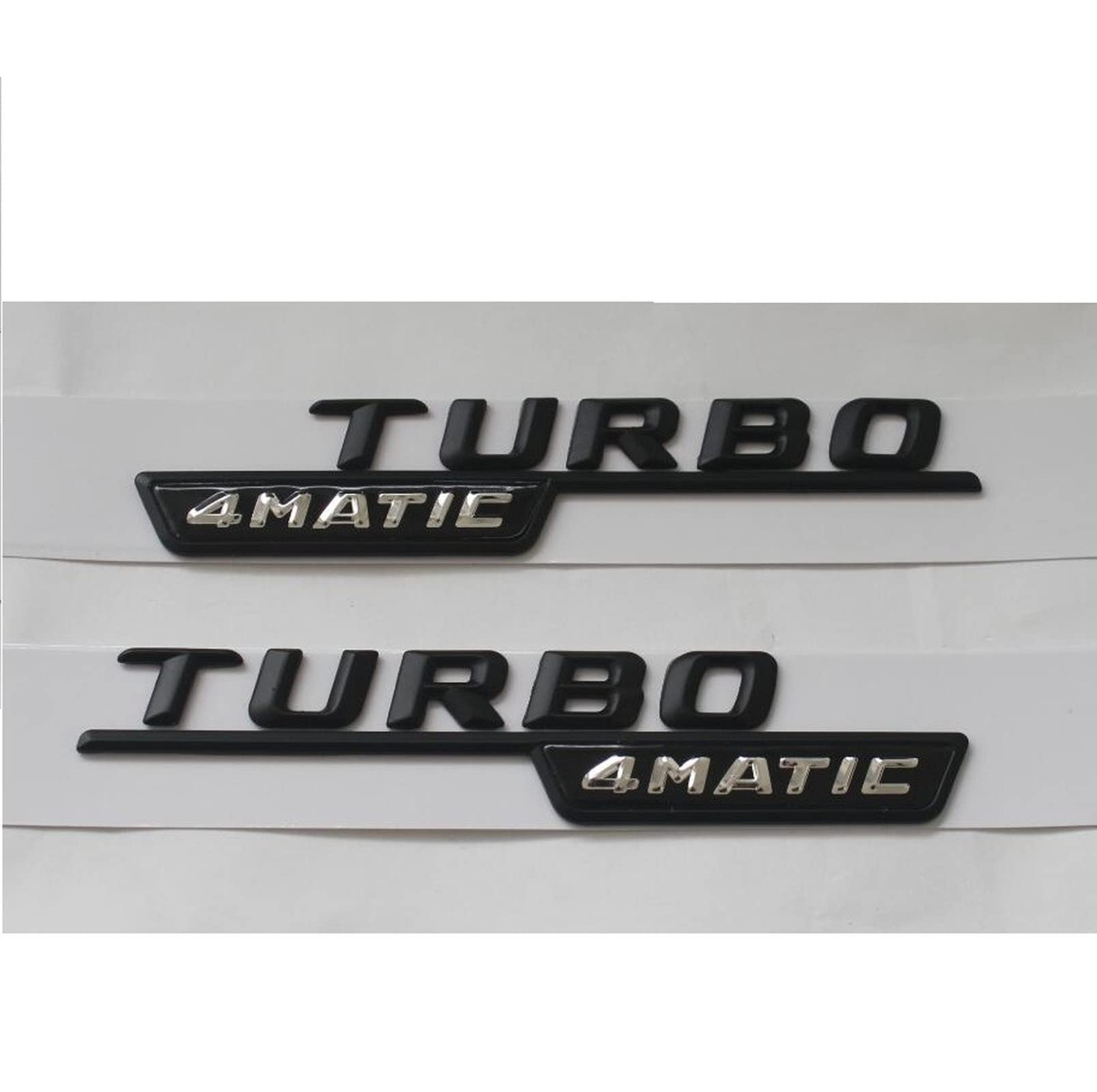 Black"TURBO 4MATIC" ABS Plastic Car Trunk Rear Letters Badge Emblem Emblems Decal Sticker for Mercedes Benz turbo AMG (TURBO 4MATIC,Matte Black)