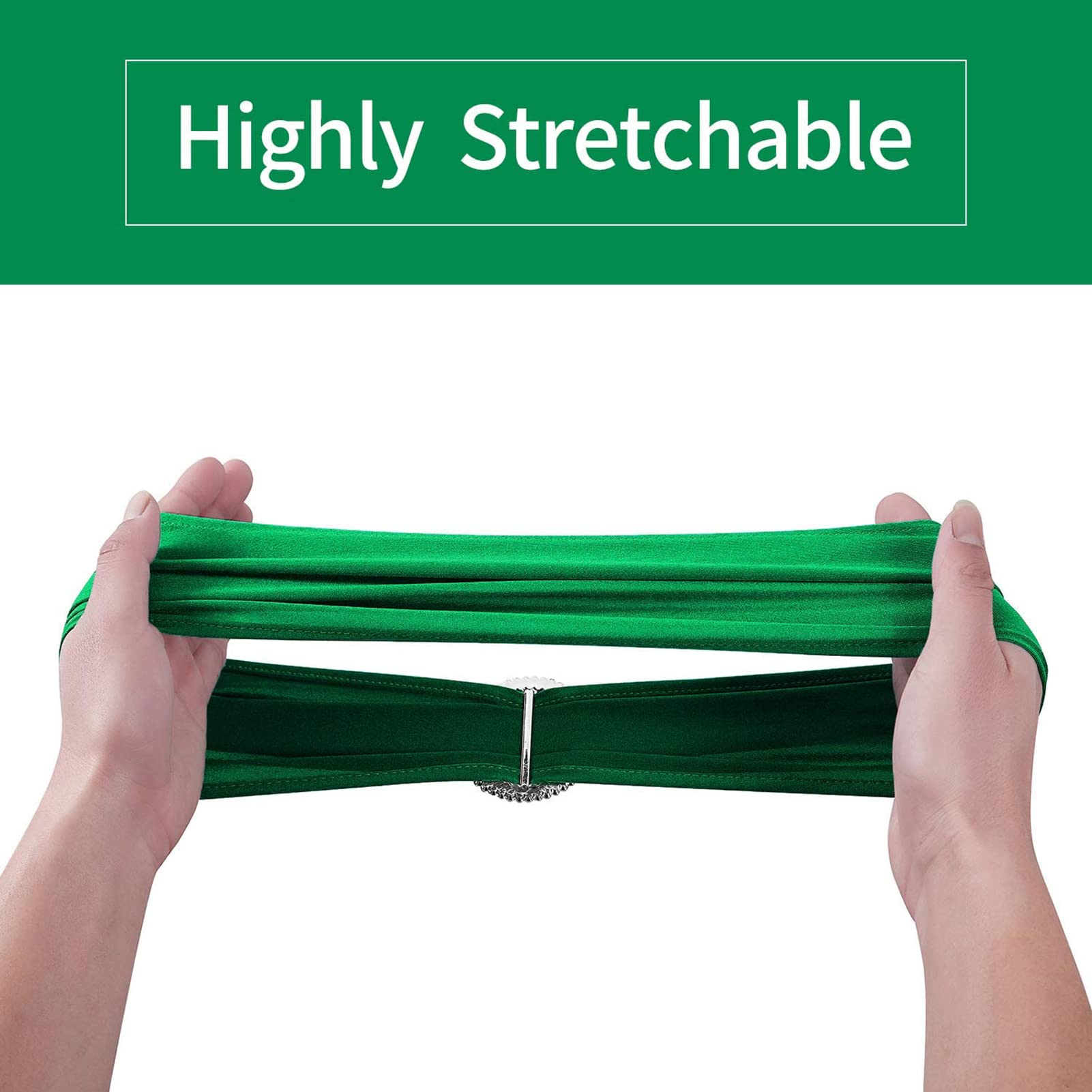 Stretch Stuhlhussen Schleifen, Hochzeit Stuhl Cover-Band, Mit Schnalle Schieber Schärpen Schleife Dekorationen Stuhl Bezüge Stuhl Sitz Bezug Dekoration (60,Grün)