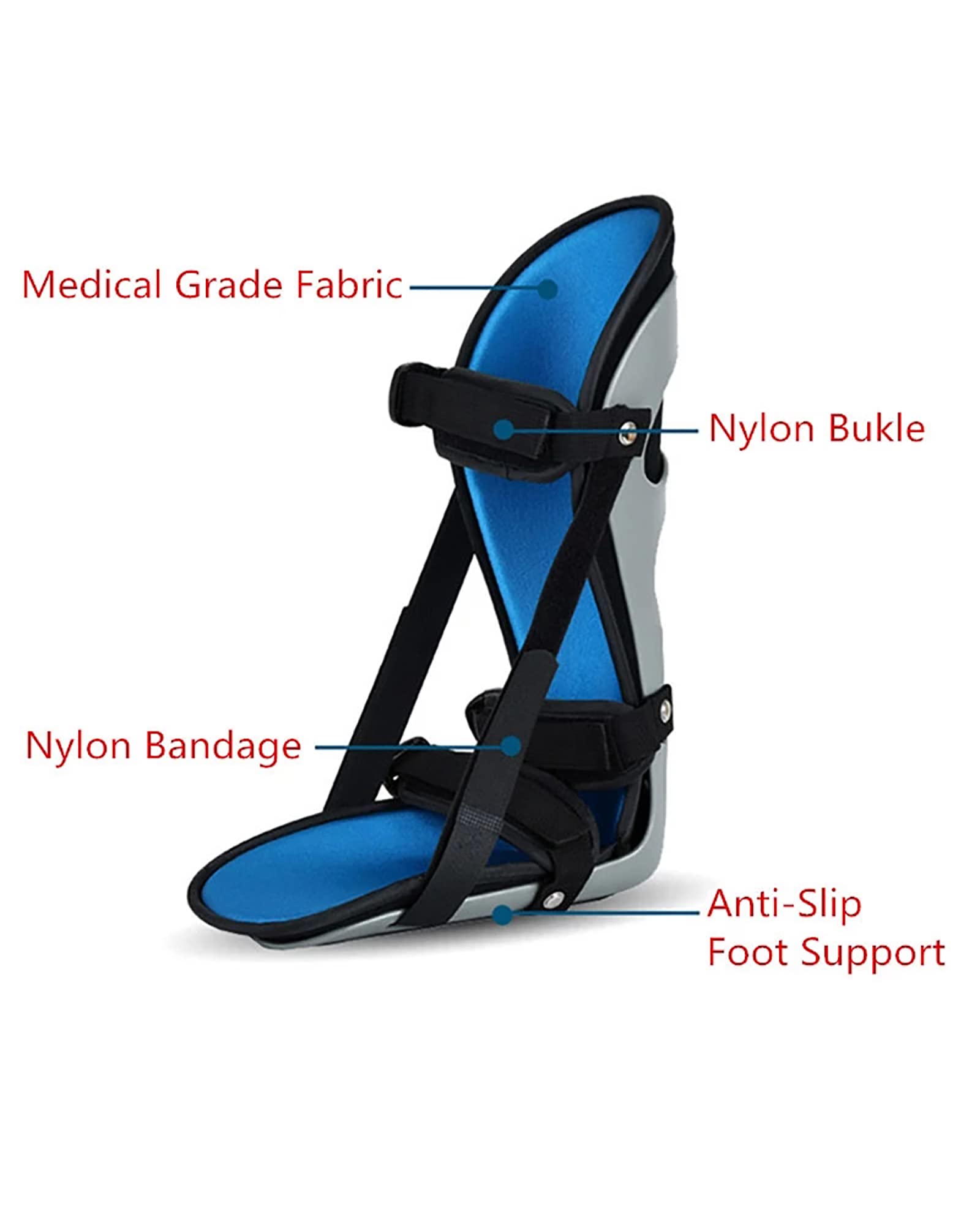 Férula de soporte para pie nocturno, ortesis de pie ajustable, férula protectora para fracturas fascitis plantar, S (S)
