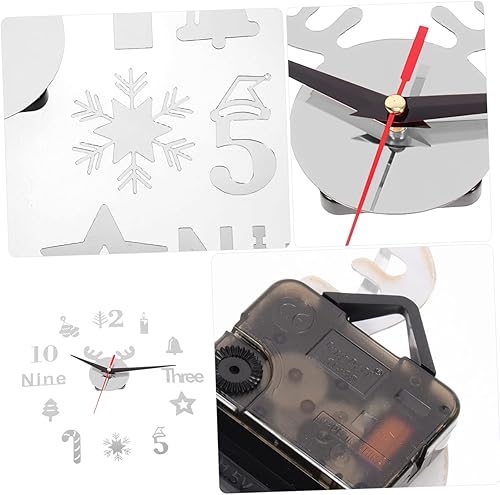 Miniatura 2 de Abaodam 2 Sets Christmas Acrylic Clock Christmas Wall Decor Farmhouse Clock DIY Decorative Clock Reindeer Wall Clock Creative Wall Clock Digital