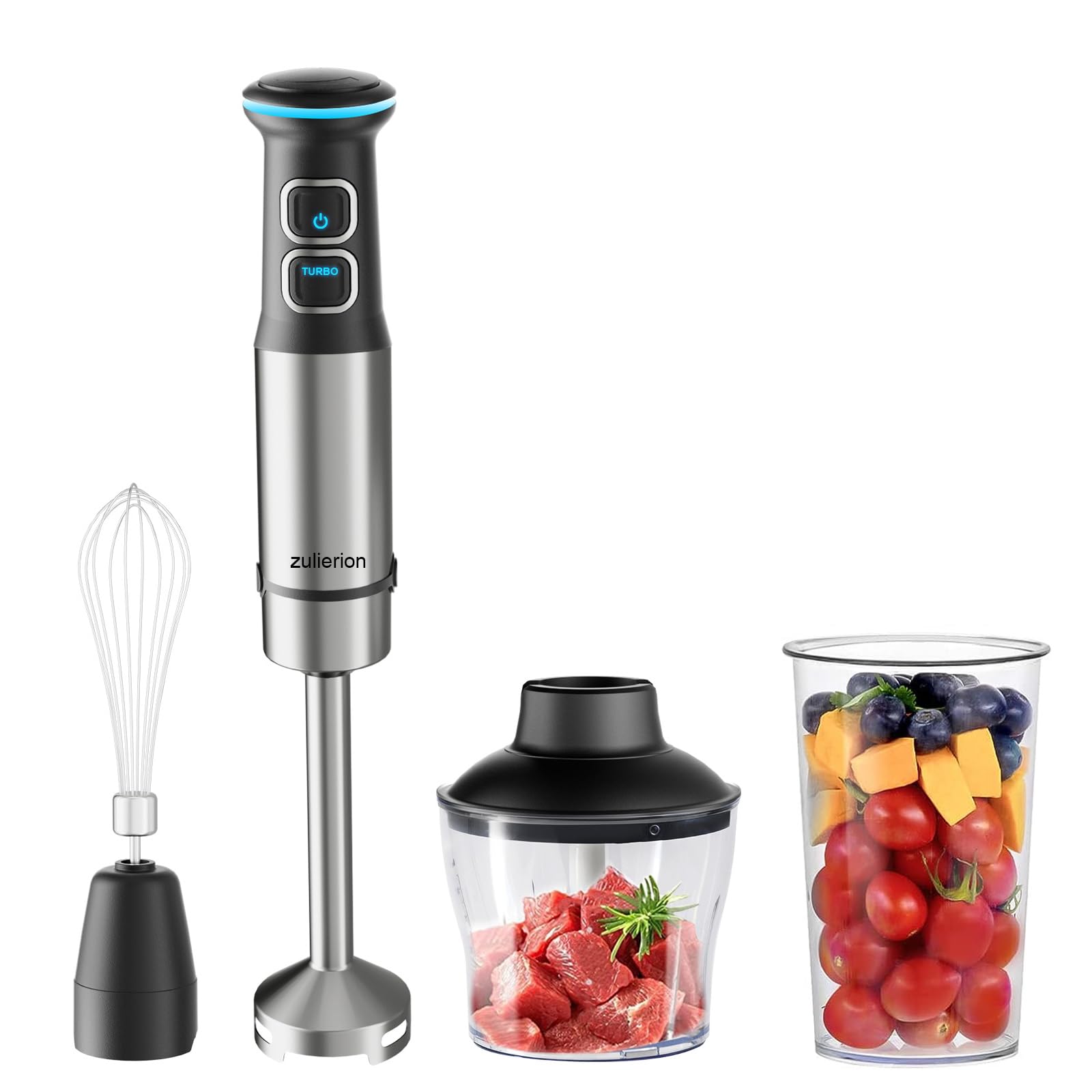 Buy zulierion 1500W Hand Blender, 4 in 1 Stick Blender with 4 Stainless