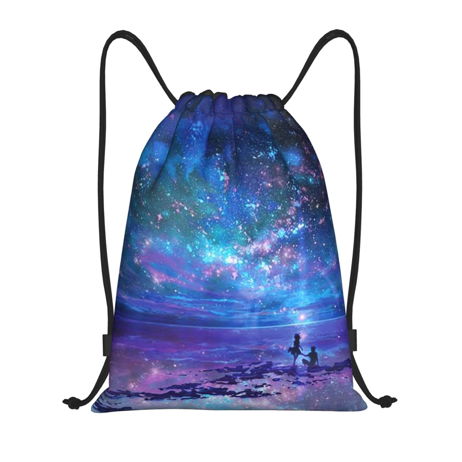WKSGDSG Northern Lights Print Drawstring Backpack Waterproof Gym Bag with Adjustable Lightweight Swim Pool Bag for Men Women Beach Bag Sport String Bag Shopping Travel Sackpack