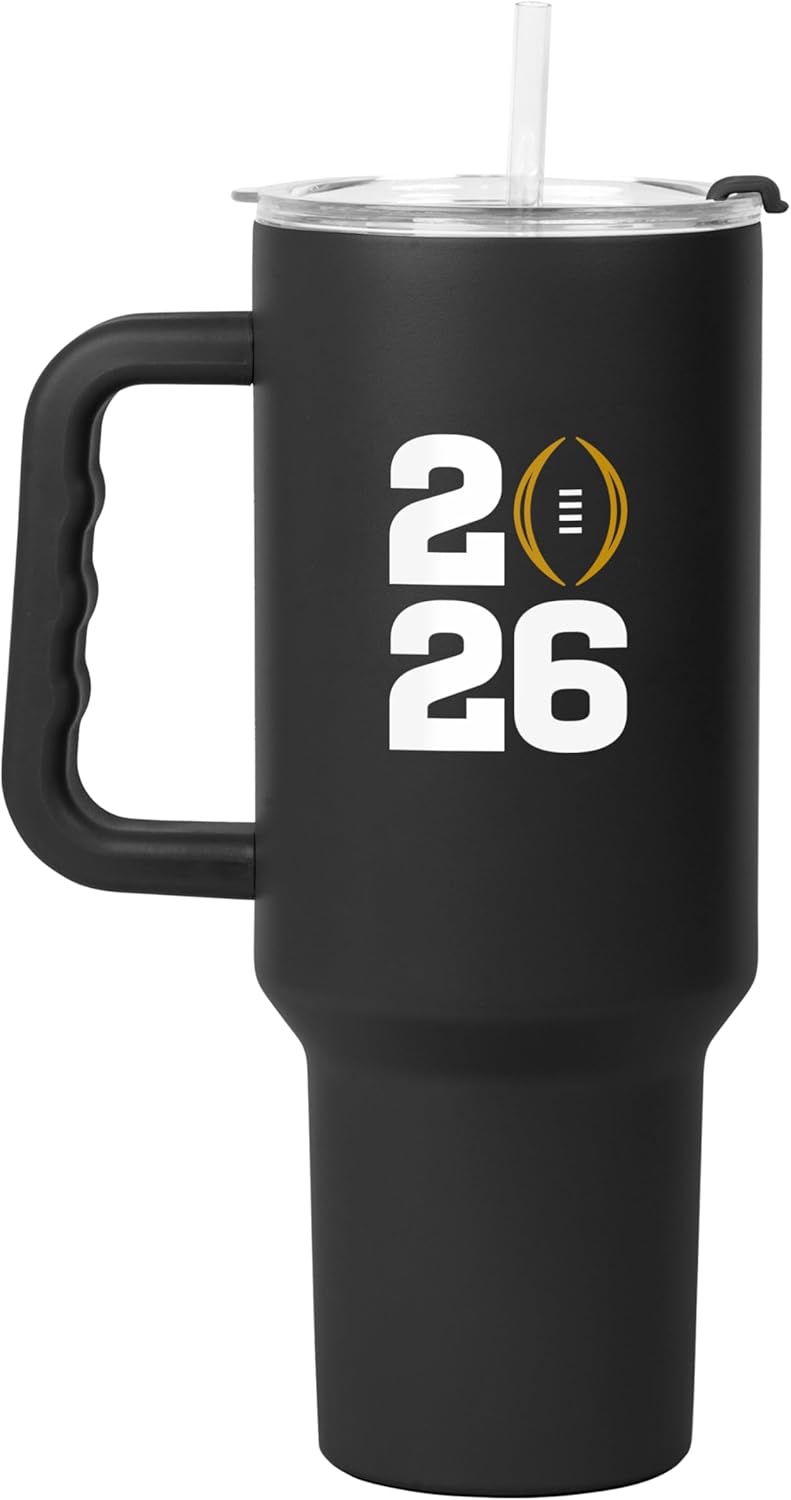 Logo Brands 2026 College Football Playoff 40 oz Stainless Steel Tumbler - Official CFP Logo, Team Color & Great Gift For Fans