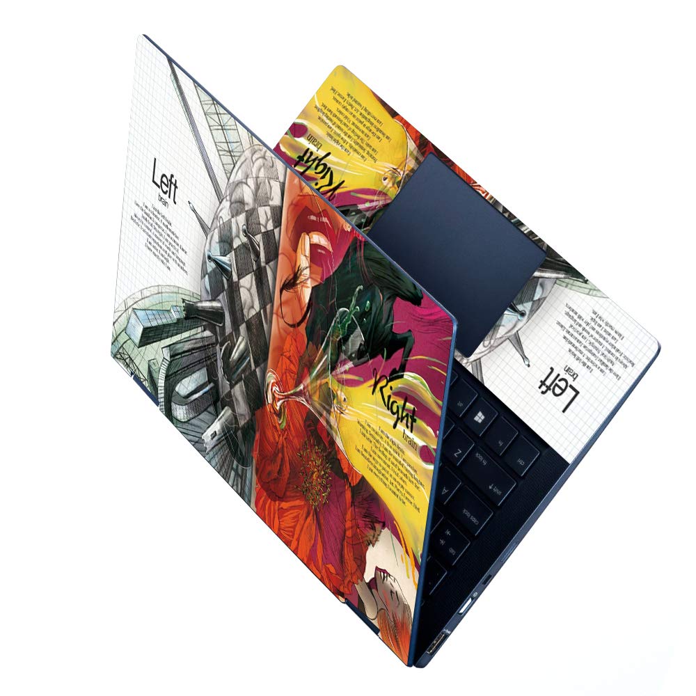 FineArts Full Panel Laptop Skins Upto 15.6 inch - No Residue, Bubble Free - Removable HD Quality Printed Vinyl/Sticker/Cover - Left Right Brain Illustration (B08YQPLZ7X) Amazon Price History, Amazon Price Tracker