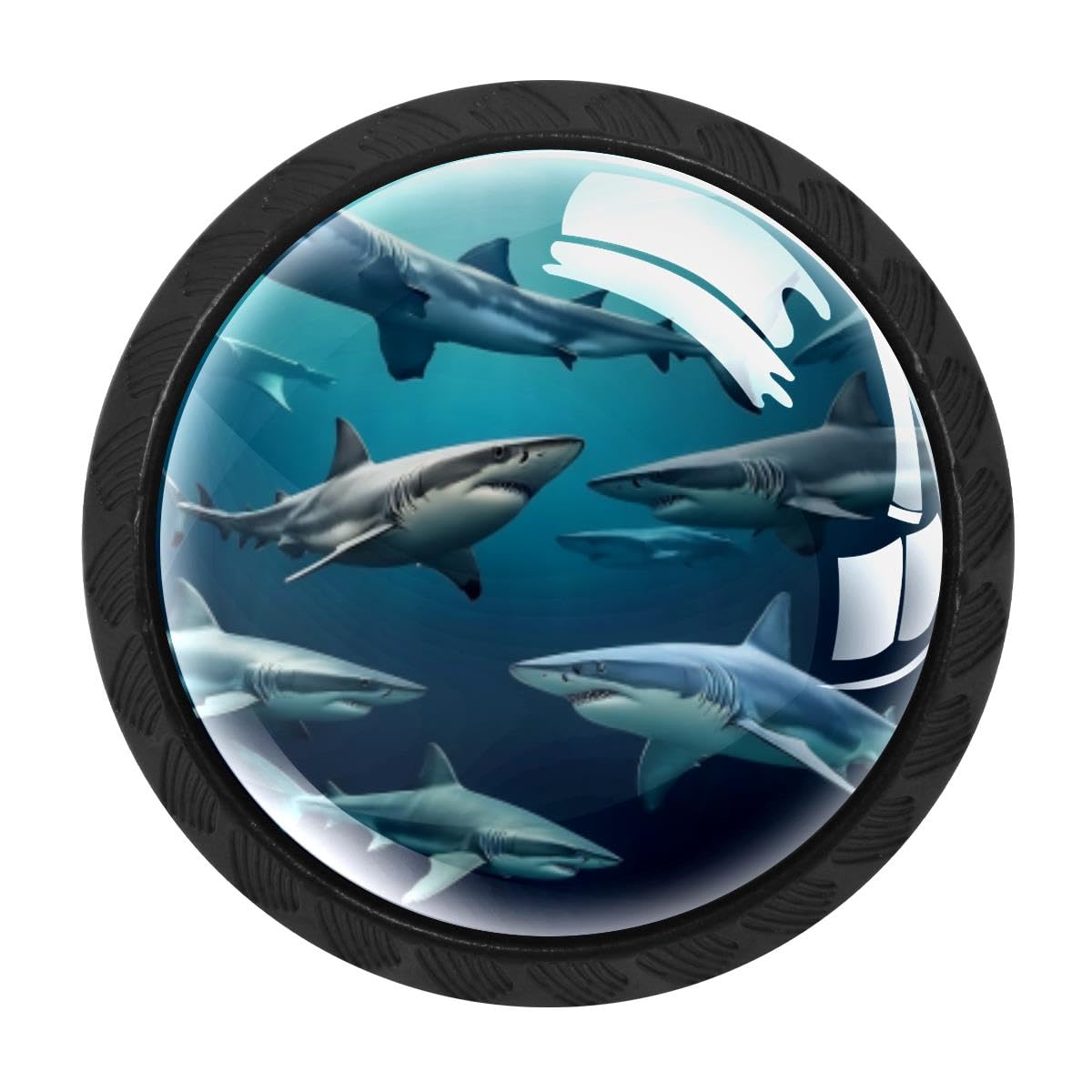 HEOEH 4 PCS Kitchen Cabinet Knobs, Shark Drawer Knobs Dresser Handles