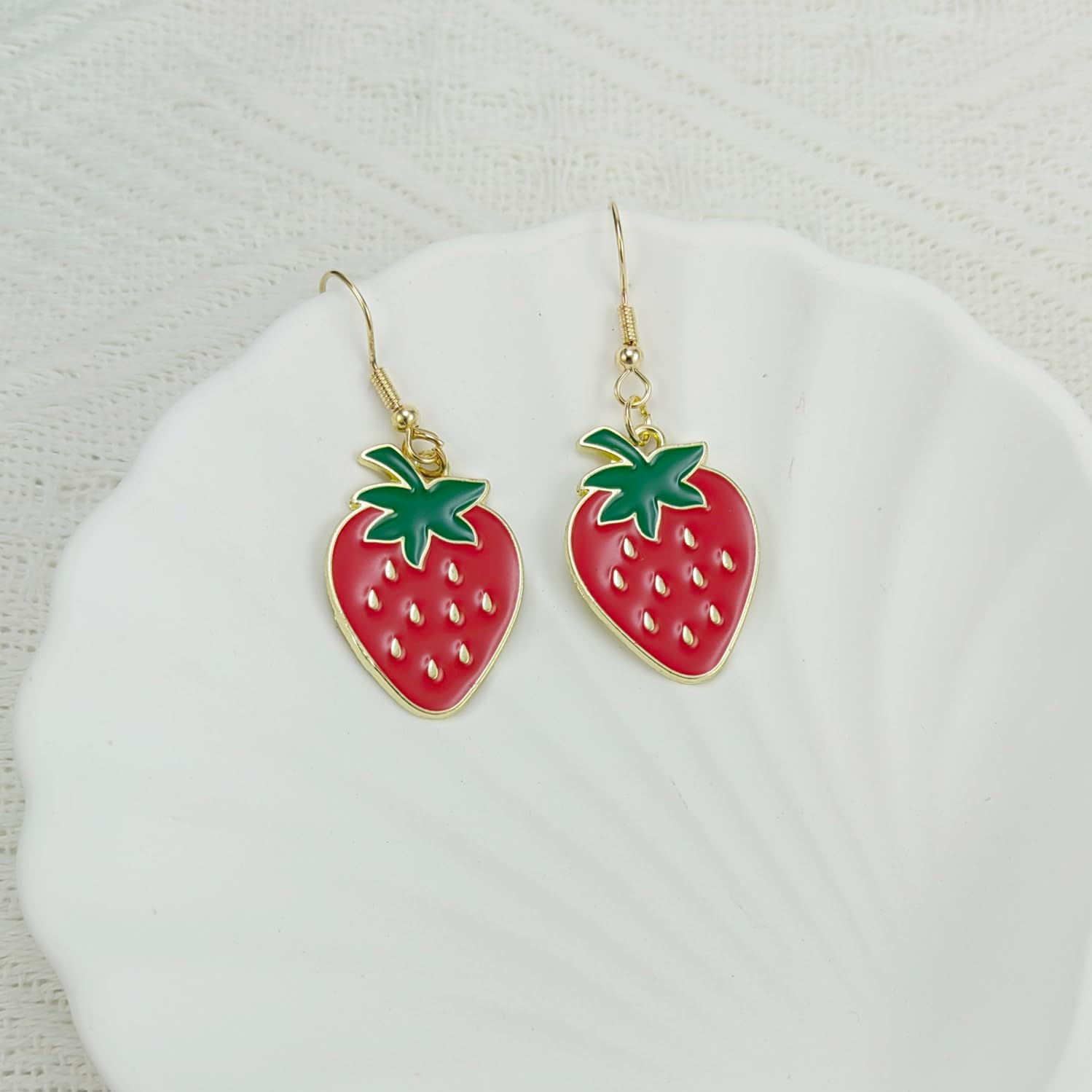 Strawberry Earrings for Women Cute Dangle Drop Earrings Ideal Strawberry Costume Jewelry Valentine's Day Gift for Her - Image 2