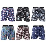 Warriors & Scholars Boxer Shorts For Men Pack Of 6, Soft, Breathable Mens Boxers With Fly, Tagless Relaxed Fit Underwear Multi-Pack, AM105 XL