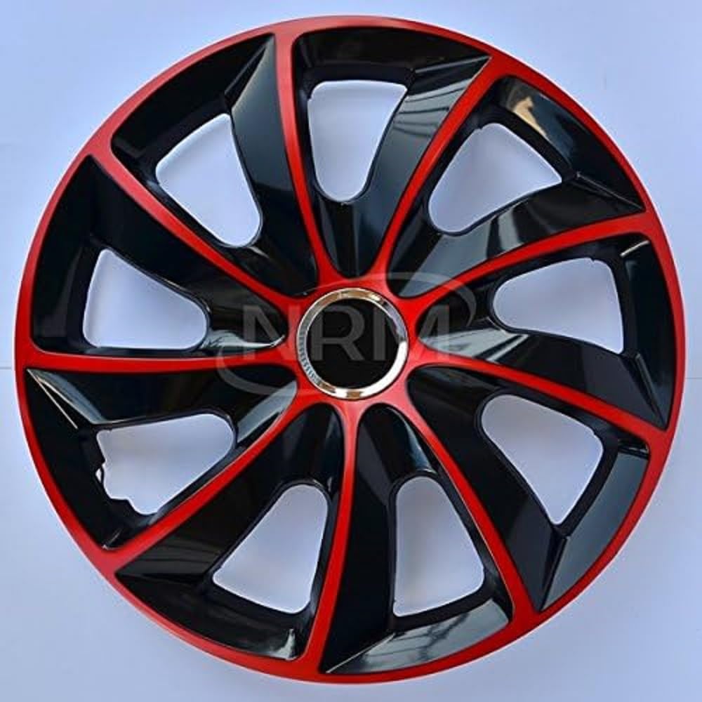 Lot de 4 enjoliveurs STIG Extra Noir/Rouge 14"