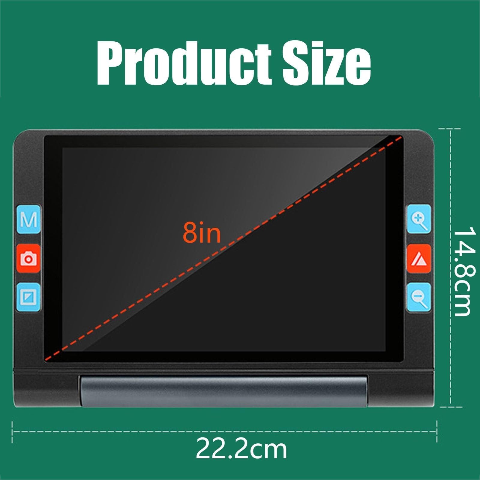 Loupe de dégénérescence maculaire basse vision – Loupe vidéo électronique portable 8.0, grossissement 2X-20X – pour les personnes malvoyantes