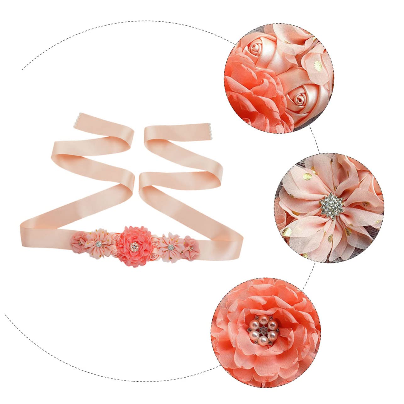 SOIMISS 2piezas Cinturón De Flores Para Mujer Accesorio De Moda Para Bodas y Sash Para Embarazadas y Fotografía