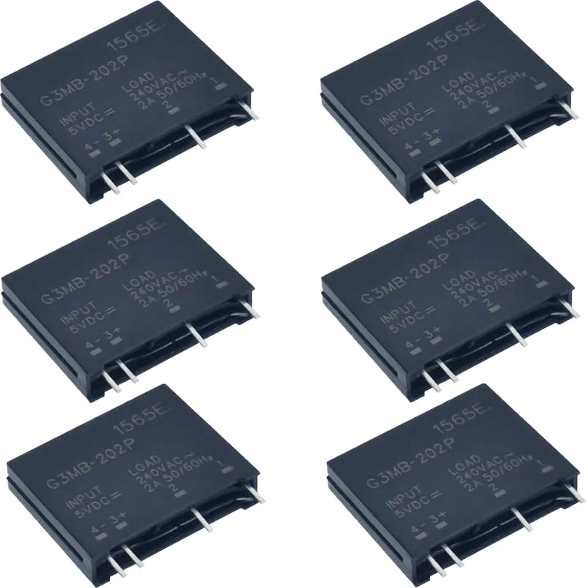 6 pcs G3MB-202P Solid State Relay Module DC-AC PCB SSR In 5V DC Out 240V AC 2A AC Solid State Relay with for Various automation occasions