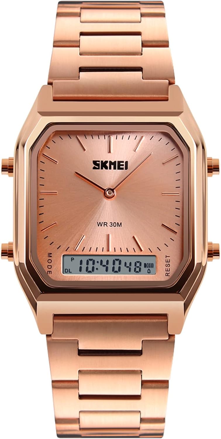 Women Men Fashion Watches Luxury Multifunction Military Analog Quartz Watch Unisex Waterproof Business Watch Stainless Steel Strap